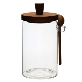 1 Pcs 25 OZ Glass Coffee Jars With Spoons, Candy Jars, Biscuit Jars, Storage Jars, Tea Jars, Snack Jars, Seasoning Jars, Salt Jars, Pepper Jars (Option: 25 OZ)