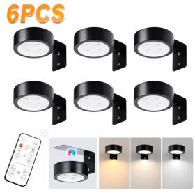 Picture Lights For Wall, 3 Lighting Modes Magnetic Art Display Light,Battery Operated Led Painting Light With Remote Control Dimmable & Timer,9Pack Bl (Option: 6pcs)