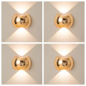 2PCS Bedroom/Living Room Lights, Motion Sensor, Luxurious Style, 60-Day Battery Life, 3 Lighting Modes, Magnetic Installation, Ideal For Stairs, Corri (Option: Gold4PCS)