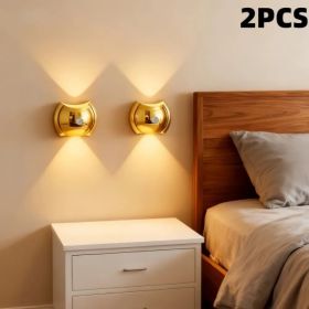 2PCS Bedroom/Living Room Lights, Motion Sensor, Luxurious Style, 60-Day Battery Life, 3 Lighting Modes, Magnetic Installation, Ideal For Stairs, Corri (Option: Gold2PCS)