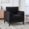 35.4 "Wide Modern Farmhouse Performance Accent Chair with Black Finish Legs