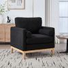35.4 "Wide Modern Farmhouse Performance Accent Chair with Natural Wood Legs