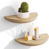 Solid Wood Half Round Floating Wall Shelves