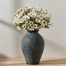 Ceramic Vintage Flower Vase | 9 Inch Large Pottery Rustic Farmhouse Boho Vase for Home Decor, Table, Living Room, Bathroom, Coffee Desk, Shelf (Color: 1009-bronze)