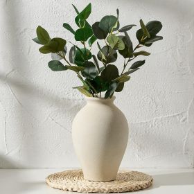 Ceramic Vintage Flower Vase | 9 Inch Large Pottery Rustic Farmhouse Boho Vase for Home Decor, Table, Living Room, Bathroom, Coffee Desk, Shelf (Color: 1009-white)