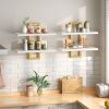 Floating Shelves, 15 Inch Wall Shelf Set of 2, Wall Mounted Storage Shelves 2-Tier, Hanging Bathroom Shelves, for Living Room, Bedroom, Bathroom