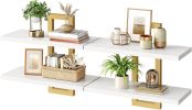 Floating Shelves, 15 Inch Wall Shelf Set of 2, Wall Mounted Storage Shelves 2-Tier, Hanging Bathroom Shelves, for Living Room, Bedroom, Bathroom
