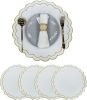 Scalloped Linen Cotton Placemats - Set of 4 -15'