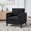 35.4 "Wide Modern Farmhouse Performance Accent Chair with Black Finish Legs