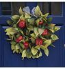 Autumn Pomegranate Greenery - Front Door Hanging Decorations Harvest Festival Pomegranate Fruit Wreath Decorations Autumn Colors Pomegranate Wreath