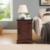 Rustic Farmhouse End table or Nightstand with Barn Door and Adjustable Storage Shelf