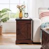 Rustic Farmhouse End table or Nightstand with Barn Door and Adjustable Storage Shelf