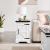 Rustic Farmhouse End table or Nightstand with Barn Door and Adjustable Storage Shelf