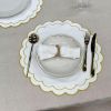 Scalloped Linen Cotton Placemats - Set of 4 -15'