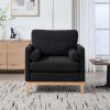 35.4 "Wide Modern Farmhouse Performance Accent Chair with Natural Wood Legs