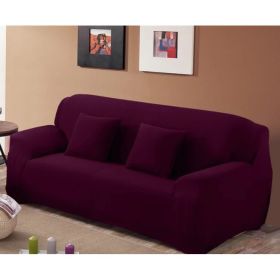 Solid Corner Sofa Covers Couch Slipcovers Elastica Material Sofa Skin Protector Cover Sofa Armchair (Option: Grape-One seat)