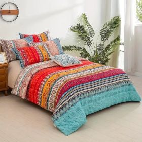 Boho Red Duvet Cover (Option: Queen)