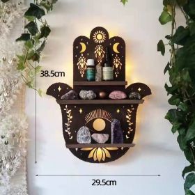 Wooden Wall Shelf Home Decoration Organizer - Bedroom, Room Decor, Storage Rack, Wall-mount Display Shelves (Color: hand)