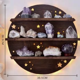 Wooden Wall Shelf Home Decoration Organizer - Bedroom, Room Decor, Storage Rack, Wall-mount Display Shelves (Color: round)
