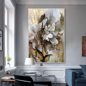 Handmade Flower Oil Painting On Canvas - Modern Abstract Picture - For Living Room, Hallway, Bedroom - Luxurious Decorative Painting (Style: 01, size: 50X70cm)