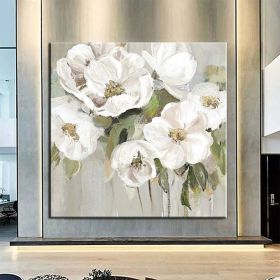 Hand Painted Wall Art, Flower - Modern Abstract for Living Room, Hallway, Bedroom - Luxurious Decorative Painting - Hand Painted Oil Paintings (Style: 01, size: 70x70cm)
