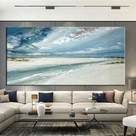 Abstract Seascape Painting - Hand Painted Oil Paintings - Beach Ocean - For Living Room, Hallway - Luxurious Decorative Painting (Style: 01, size: 90x120cm)