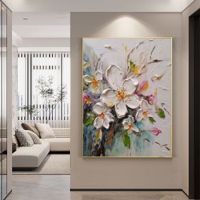 Hand Painted Oil Painting Abstract - Original Flower Oil Painting On Canvas - Large Wall Art - Floral Painting (Style: 01, size: 60X90cm)