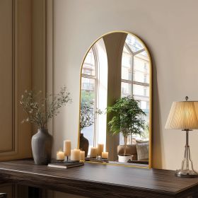 Wall Mirror, Metal Frame Vanity Mirror for Bedroom, Entryway, Living Room, Bathroom (Color: golden, size: 30"L x 20"W)