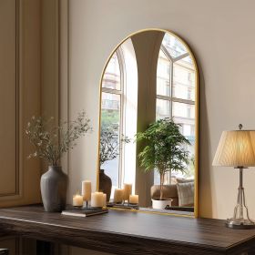 Wall Mirror, Metal Frame Vanity Mirror for Bedroom, Entryway, Living Room, Bathroom (Color: golden, size: 36"L x 24"W)