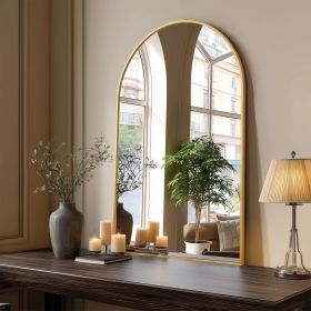 Wall Mirror, Metal Frame Vanity Mirror for Bedroom, Entryway, Living Room, Bathroom (Color: golden, size: 38"L x 26"W)