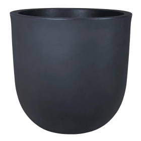 18in Mosswood Resin Planter, Matte Black (Pack: 14)