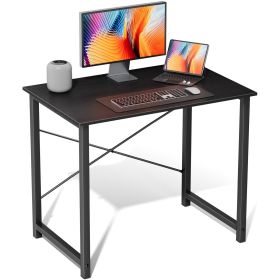 Computer Desk for Home Office, Modern Study Work Table Simple Style for Bedroom, Writing Desks with X-Shaped Reinforcement (Color: Black/31IN)