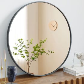 Black Round Wall Mirror 20-30 Inch, Bathroom Mirrors for Over Sink, Circle Mirror for Bathroom, Entryway, Bedroom, Vanity (size: Black/30in)