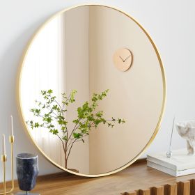 Black Round Wall Mirror 20-30 Inch, Bathroom Mirrors for Over Sink, Circle Mirror for Bathroom, Entryway, Bedroom, Vanity (size: gold/20in)