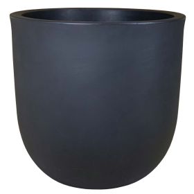 18in Mosswood Resin Planter, Matte Black (Pack: 1 Pack)